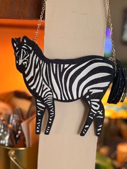 Unique, boutique Zebra Shaped Crossbody Bag