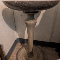 Custom Made Revelation By Uttermost Side Table Marble And Solid Wood Base