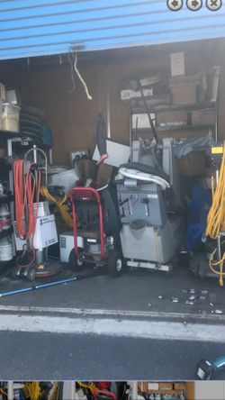Flooring machines janitor supplies a full storage locker