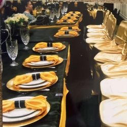 96 Satin Yellow Napkins For Weddings/parties