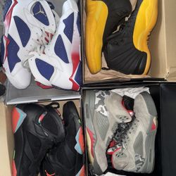 Jordan Bundle – 4 Pairs (Size 12) Retro 7, 5, 12 – OG Heat
