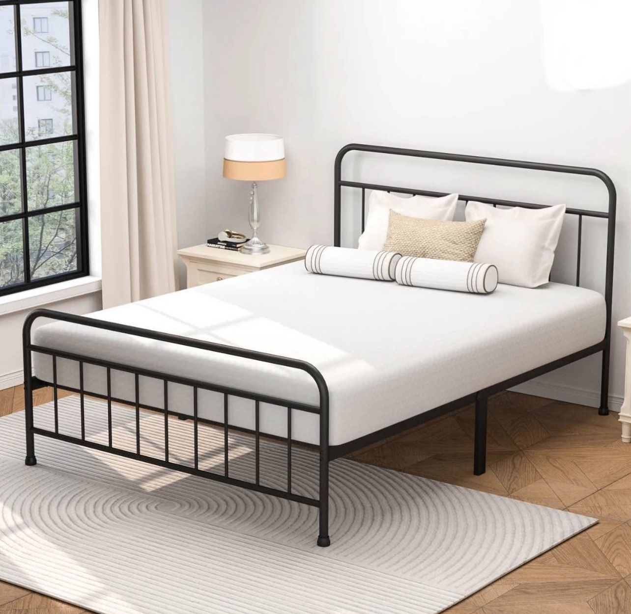 King Metal Spindle Bed, Black,Adult, New in Box
