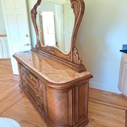 Wood and marbel dresser