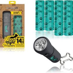 Avalanche Dog Poop Bag Holder with Flashlight | Includes 280 Dog Bags For Poop and Carabiner Clip for Dog Poop Bag holder For Leash