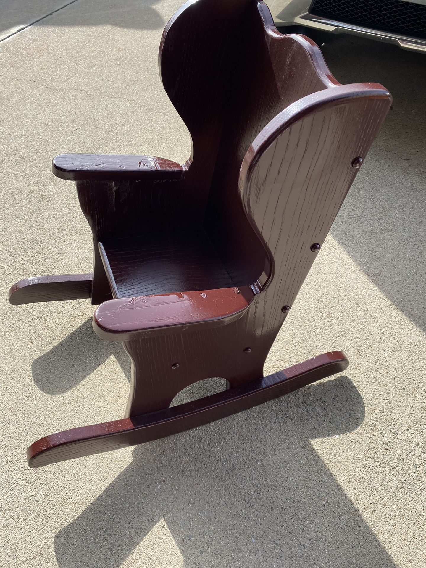 Amish Cherry Oak Wood Child Doll Chair Vintage