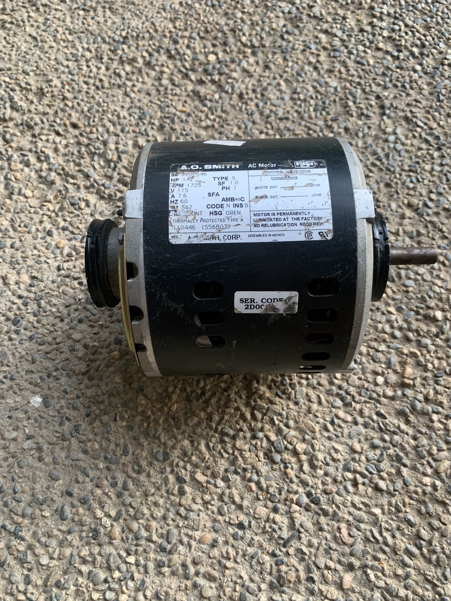 AC/ Cooler Motor 1/2 HP