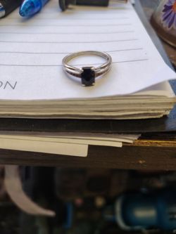 One and a half carat black diamond set in 925 silver