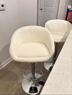 Adjustable Counter Bar Chairs - set of 2  white- brand new in box