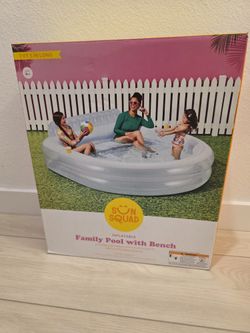 Sun Squad Inflatable Family Pool with Bench 7ft 5in