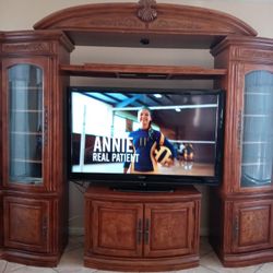 Large Heavy Solid Wood Entertainment Center