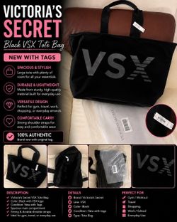 Victoria’s Secret VSX Black Tote Bag – New With Tags