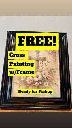 Free Cross Frame Painting photo with gold accents
