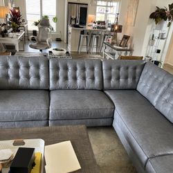 large Leather Sectional, With Electric Foot Rests