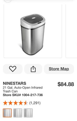 Ninestars 21 Gal Auto-Open Infrared Trash Can