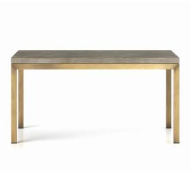 Parsons Concrete Top/ Brass Base Dining Table / Desk