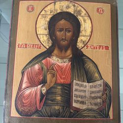 Authentic Hand Drawn Orthodox Icon L19’xW 15’5