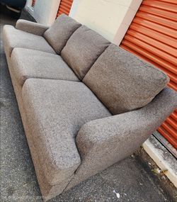 Modern Grey Fabric Sofa and Matching Love Seat