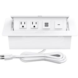 Pop Up Outlets with PD 30W USB Ports, Recessed Hidden Countertop Outlet Connectivity Box, Conference Table Power Hub Power Strip Pop Up Socket with 2 