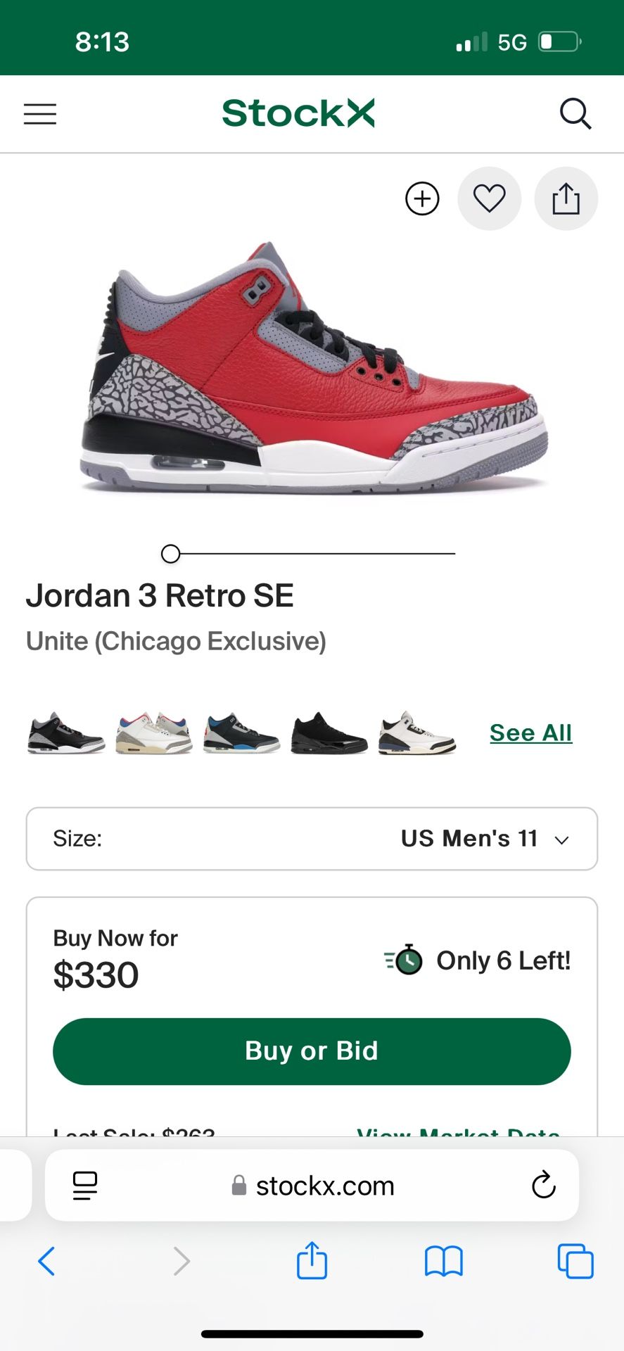 Air Jordan 3 United (Chicago Exclusive) Size 11 DS