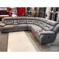 Living room fabric power recliner sectional sofa 