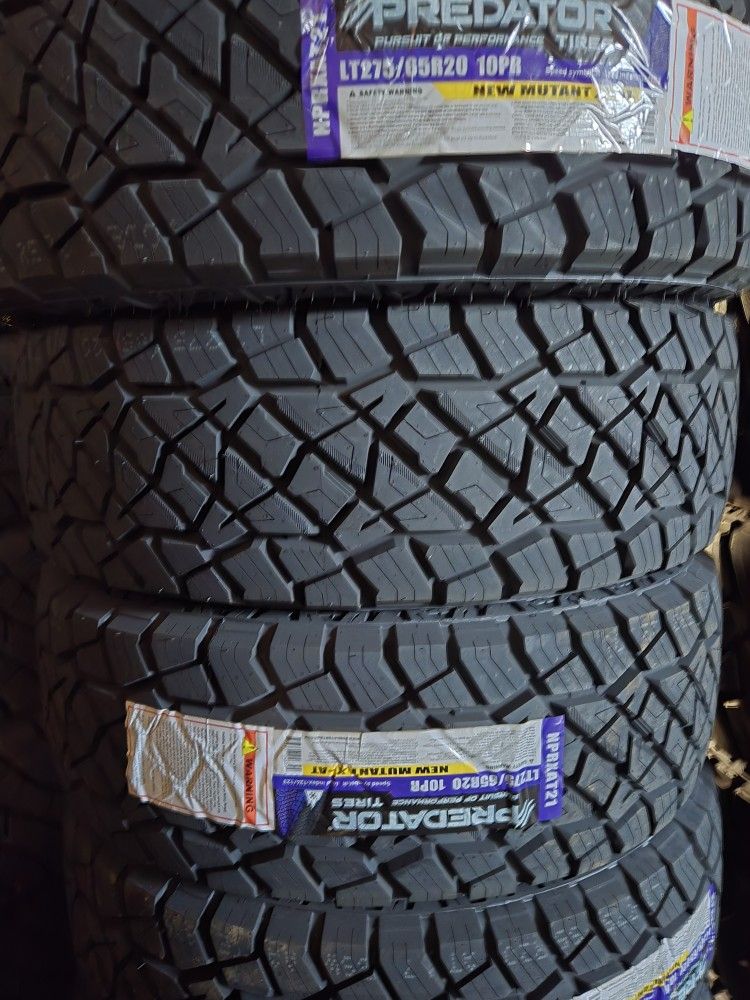 (4) 275/65r20 Predator A/T Tires 275 65 20 Inch AT 10-ply LT E Rated 33 35 