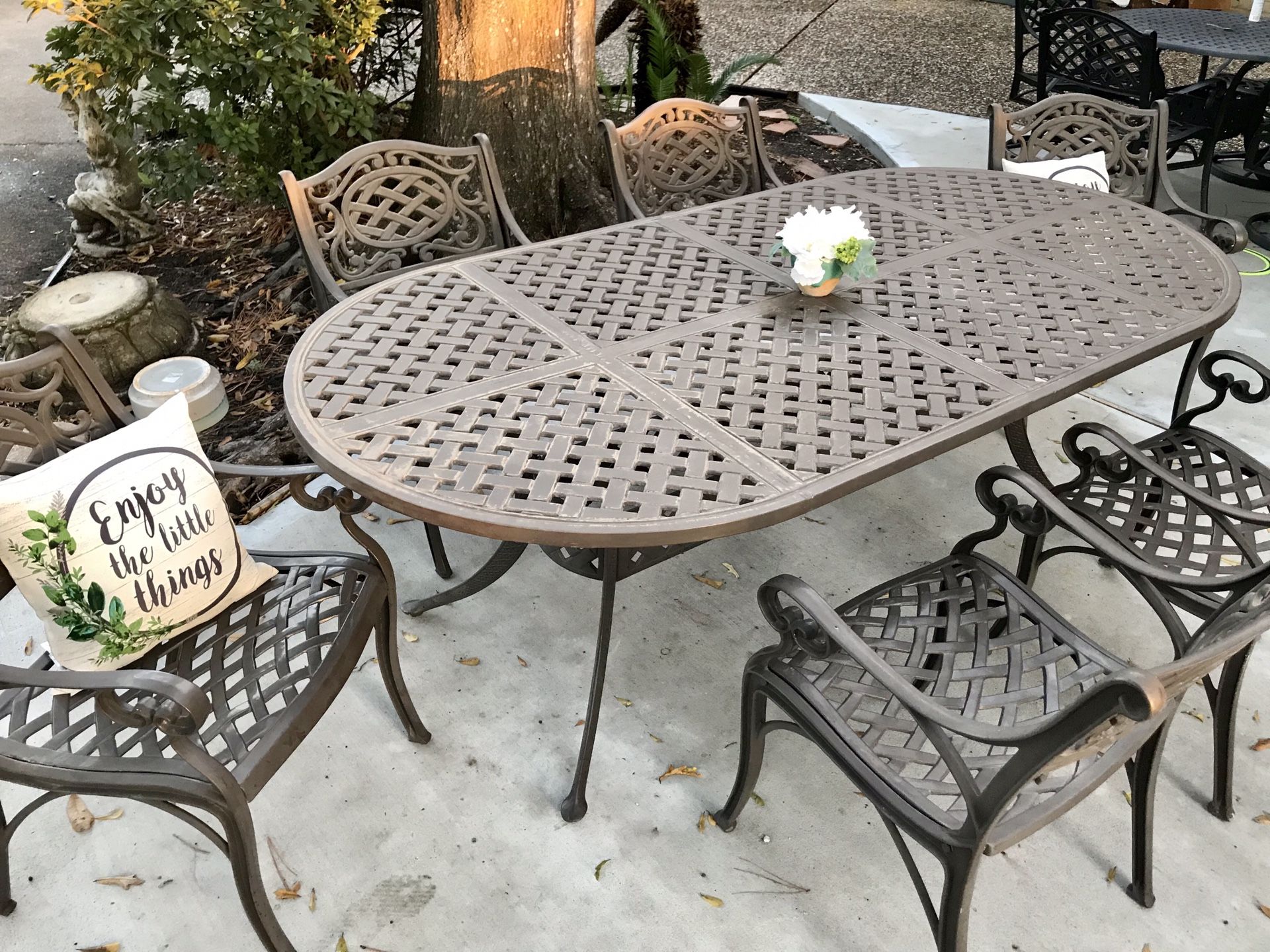 Heavy Cast Aluminum outdoor patio dining furniture set