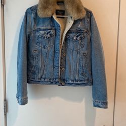 Sherpa Lined Fleece Jacket With Removable Faux Fur Collar