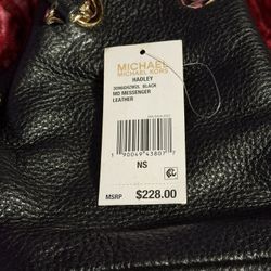 NWT Michael Kors Hadley Medium Messenger Crossbody Handbag Purse Cherry