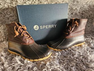 Sperry Duck Boots Brown Leather Lace-Up