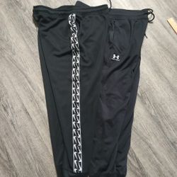 Men's Joggers Sweatpants Lot Of 2 Size XL Black Nike, Under Armour Cold Gear
