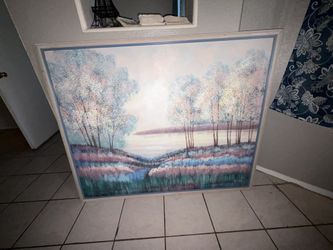 Large Vintage 80s/90s Original Oil Painting - Landscape - Signed ELSJA - Framed