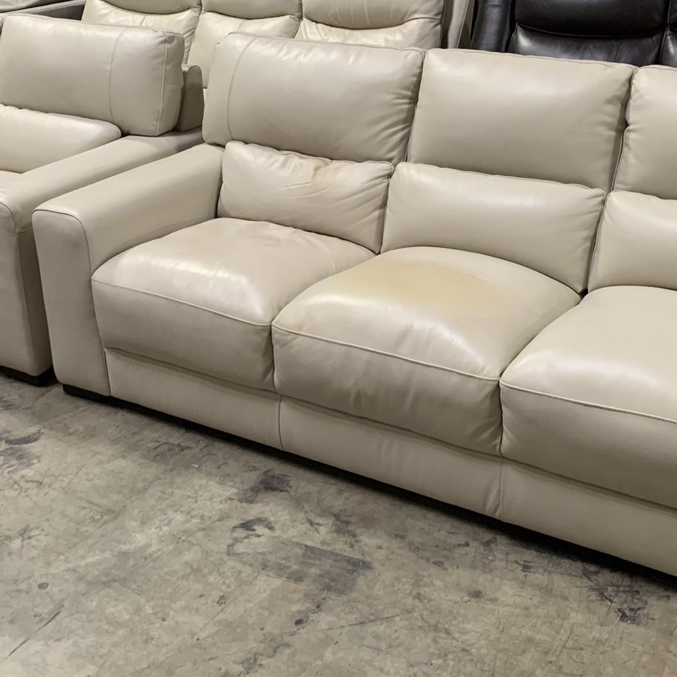 Leather Sofa With Loveseat, 2pc, $450