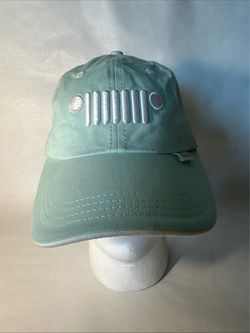 Jeep Embroidered Grille Baseball Hat Women's Teal Adjustable Back A1
