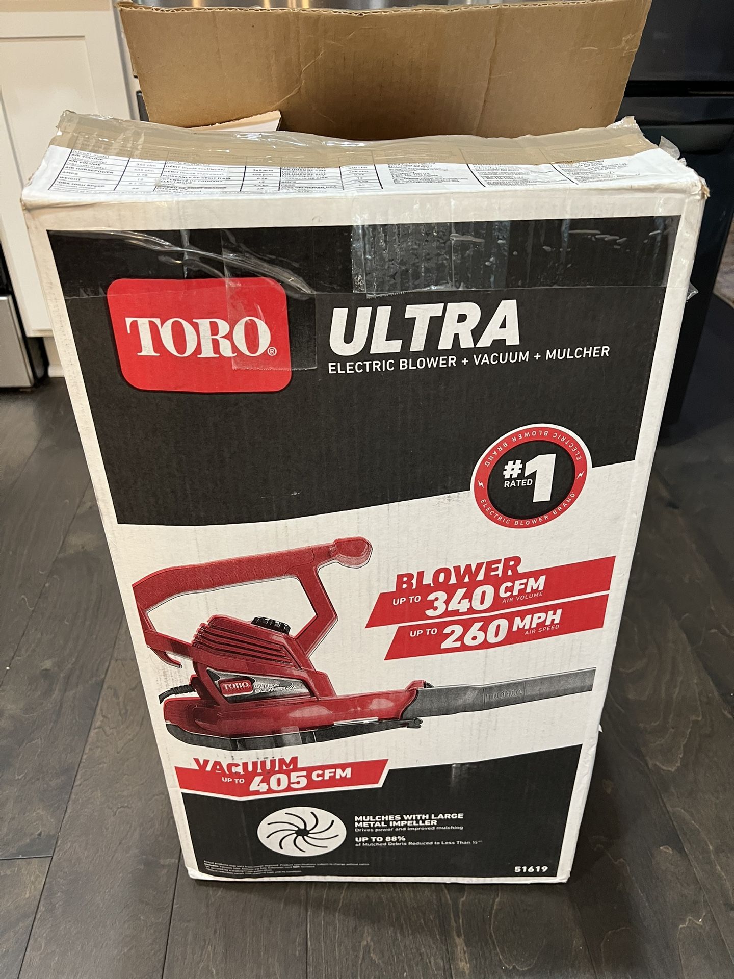 Toro Ultra Blower 340-CFM 260-MPH Corded Electric Handheld Leaf Blower