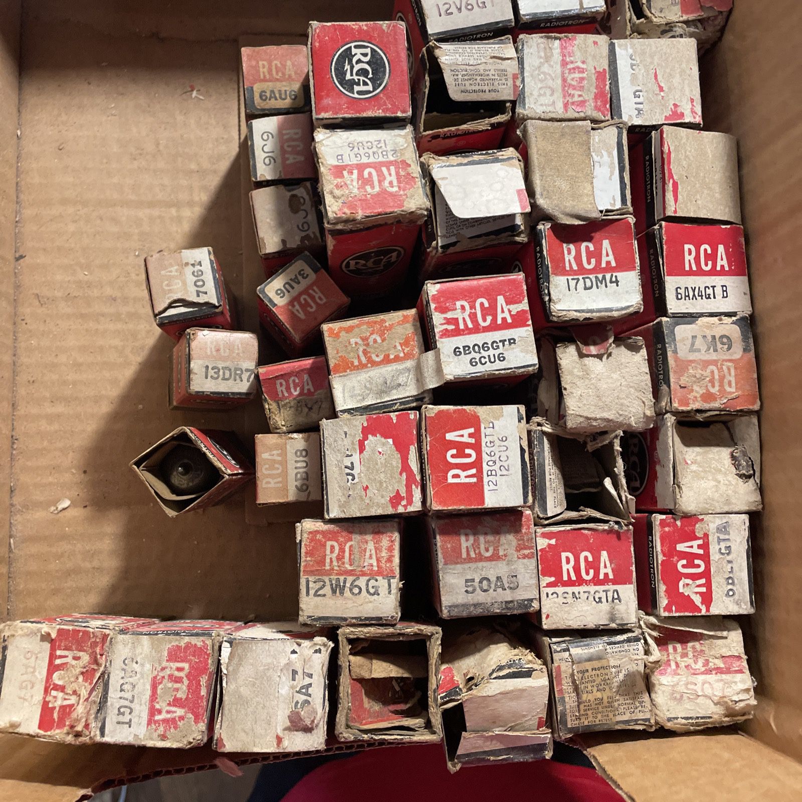 Lot Of 48 Vintage RCA Radio Tubes. New Old Stock InBoxes And Untested