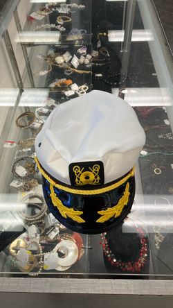 Captain's Sailor Hat with Gold Embroidery