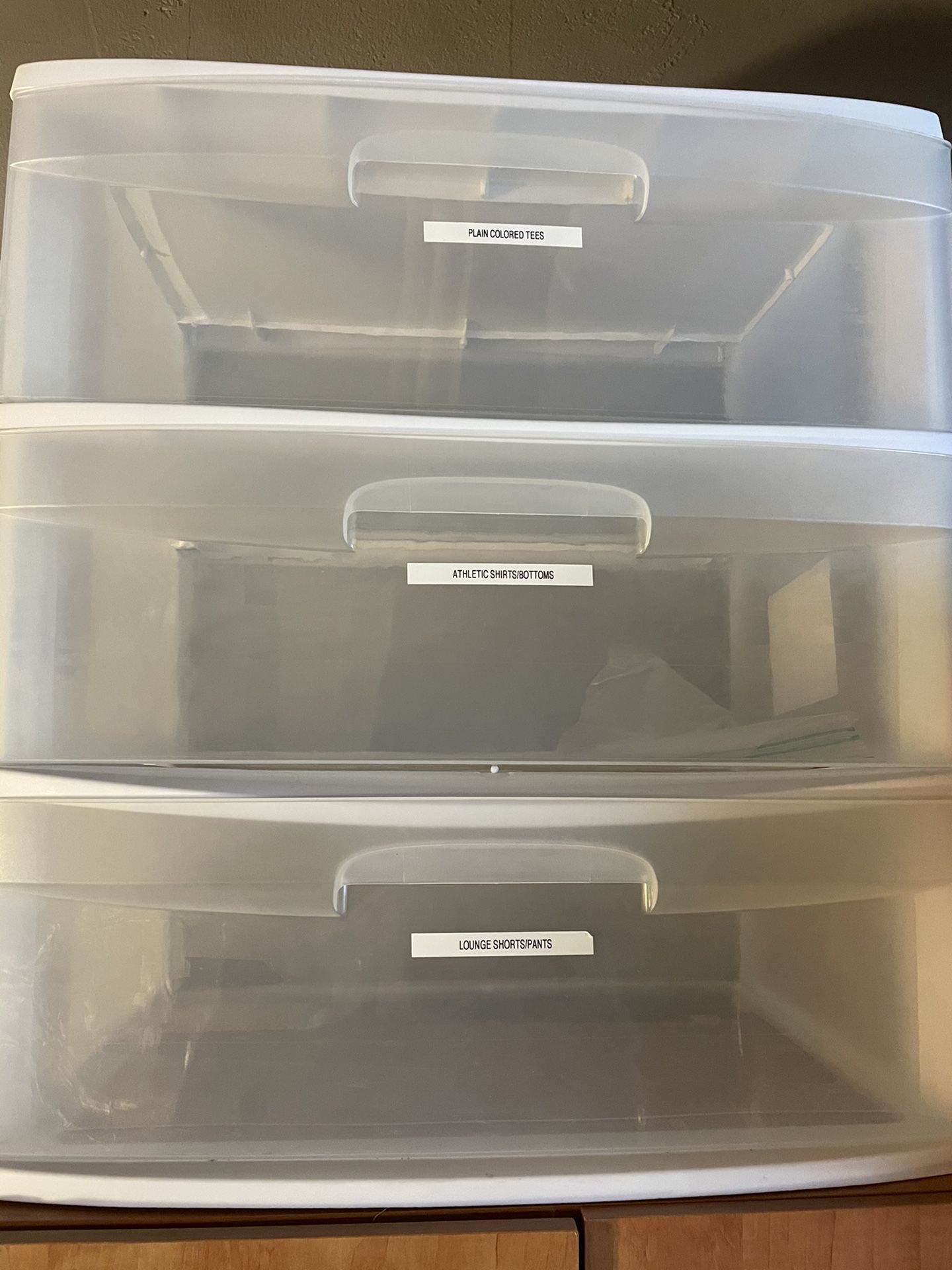 Two plastic drawer