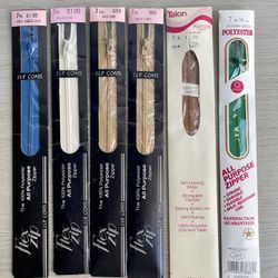 6 Zippers 7” plastic coil Closed Bottom Assorted Colors 