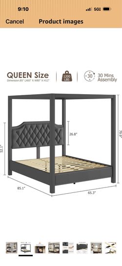 Queen canopy bed