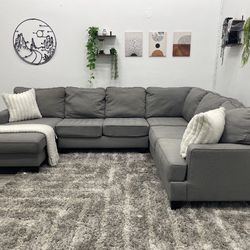 Grey Sectional Couch - Free Delivery 