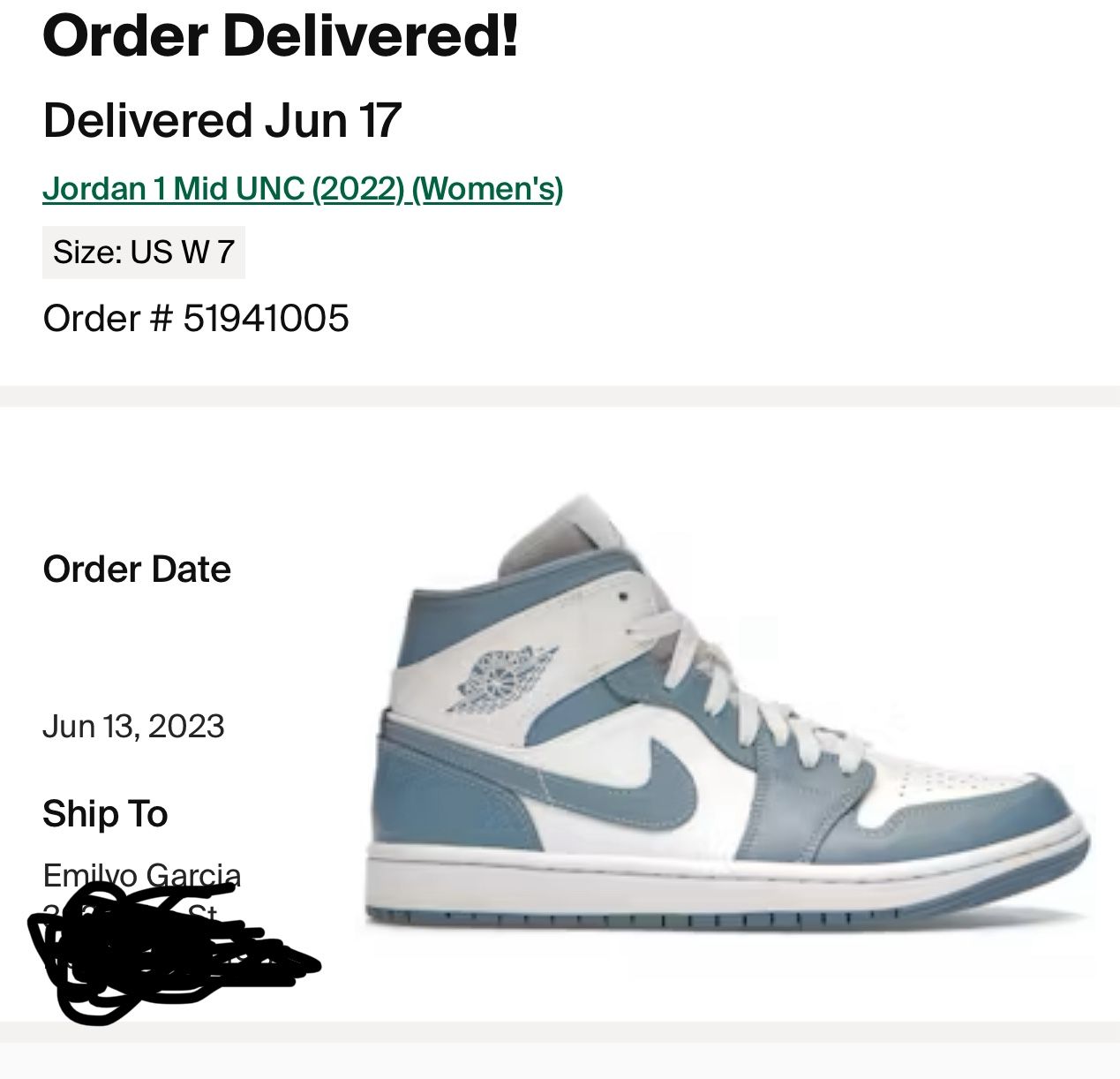 Women’s 7 Jordan 1 2022 Mid UNC