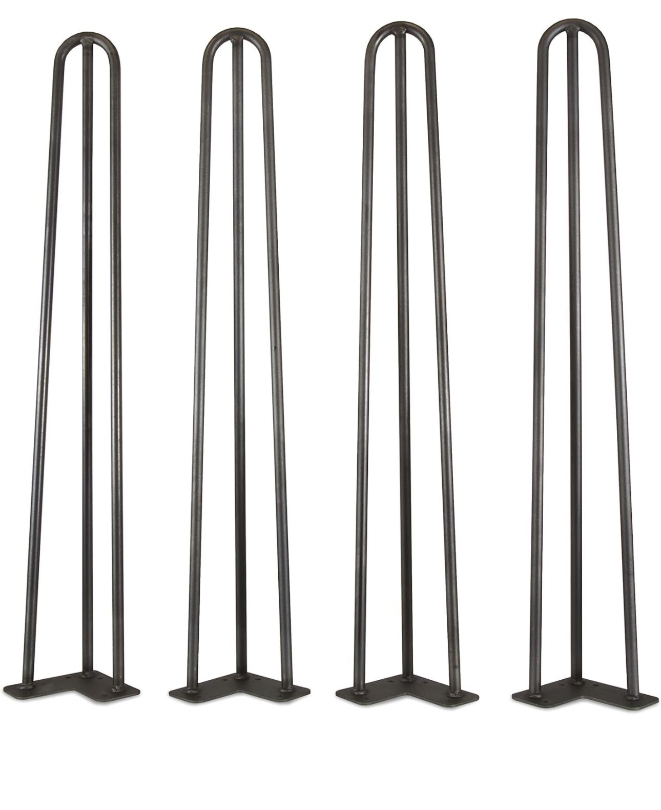 WEN TL28B 28-Inch Mid-Century Modern Satin Black Hairpin Table Legs, 1/2″ Diameter, Set of 4