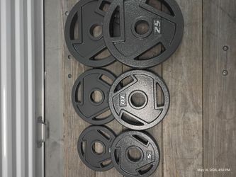 Olympic Weight Plates - Two 25lb, Two 10lb, Two 5lb (80lbs total)