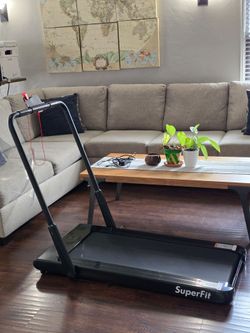 Superfit folding treadmill, remote control,  LED display, jogging for Home/Office