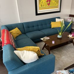 Teal blue Sectional Sofa