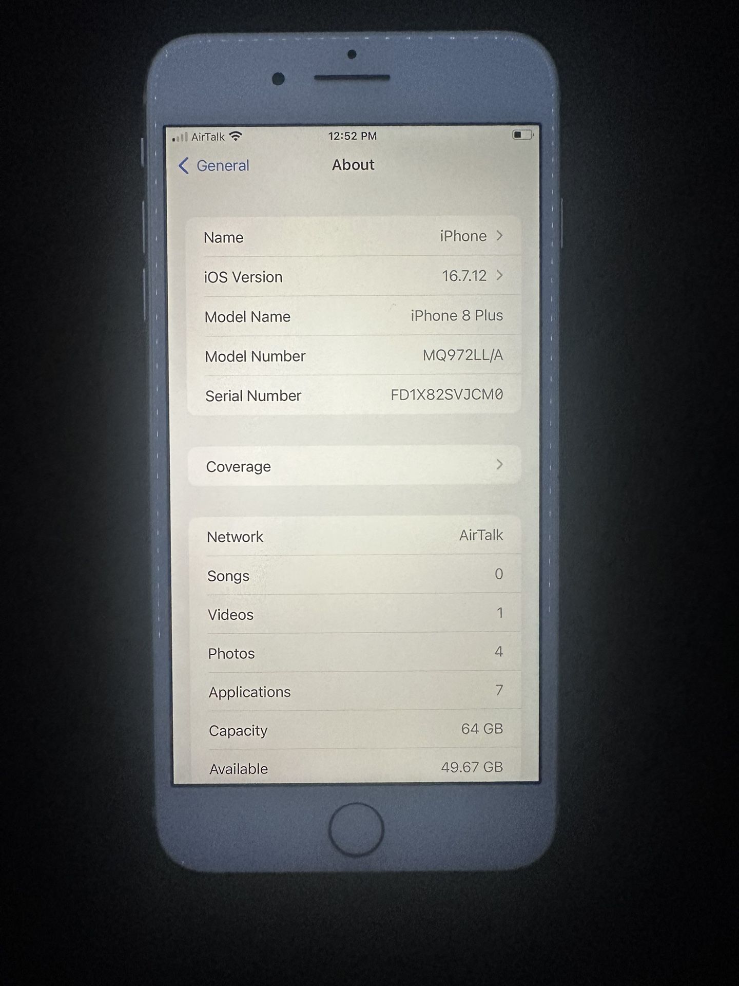 iPhone 8 Plus Brand New Unlocked with Sim Card (free service)