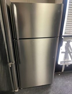 Top Freezer Stainless Steel Fridge - Great Condition