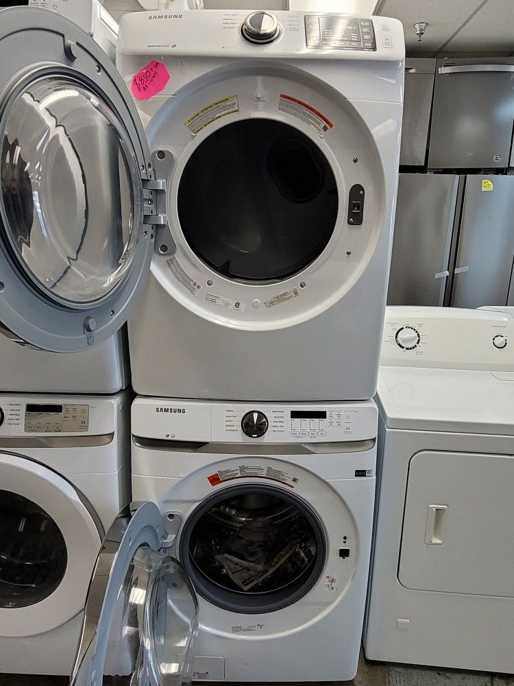 Samsung Front Loading Washer And Stackable Gas Dryer Set