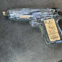 Hijos de Villa Tequila Empty 9mm Gun Shaped Bottle 