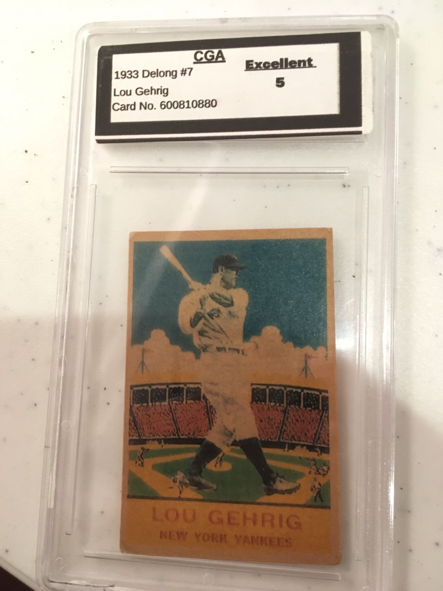 1933 Lou Gehrig Delong #7 graded Excellent-5 by CGA